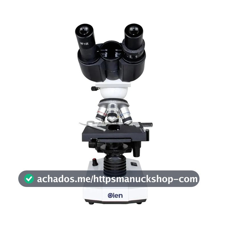 Microscópio Óptico Biológico Binocular 1600x Acromático Olen