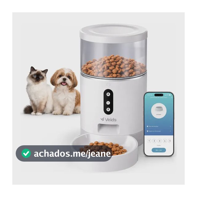 Comedouro Automático 4L Velds para Cães e Gatos com App e Programação de Porções, Branco