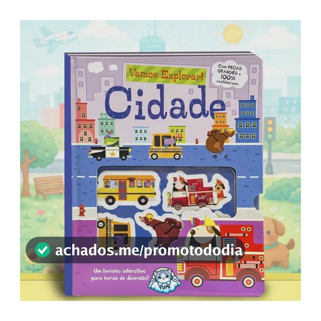 Livro Infantil Cenários 3d Adesivos Reutilizáveis Cidade