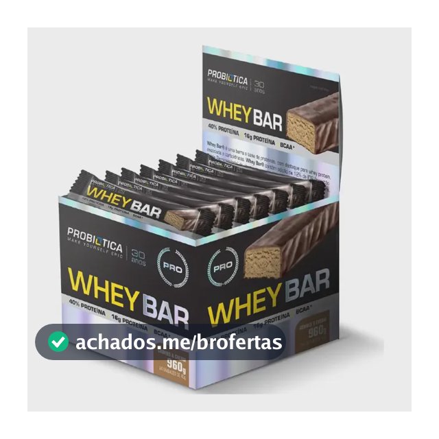 Barra de proteínas Probiótica Whey sabor Cookies and cream x 960g 24 un