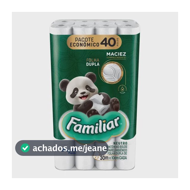 Papel Higiênico Familiar Folha Dupla 40 Rolos