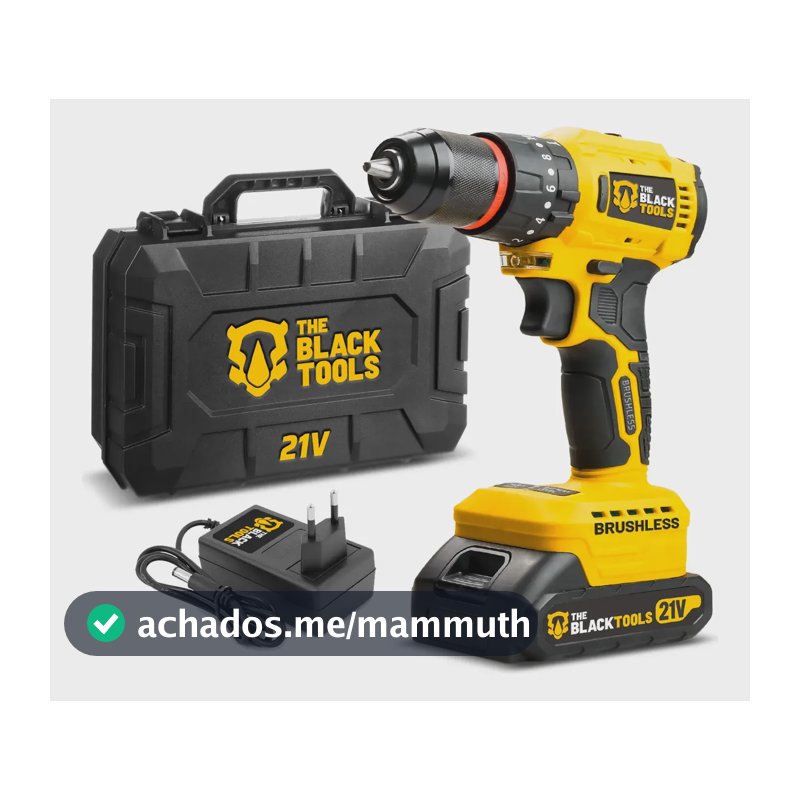 Furadeira Parafusadeira Brushless Bateria 21v Profissional  Amarelo 110v/220v