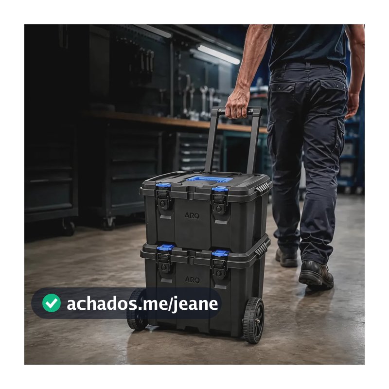 Kit Caixa De Ferramentas Modular Ultra Box C Rodas 2 Em 1 Preto