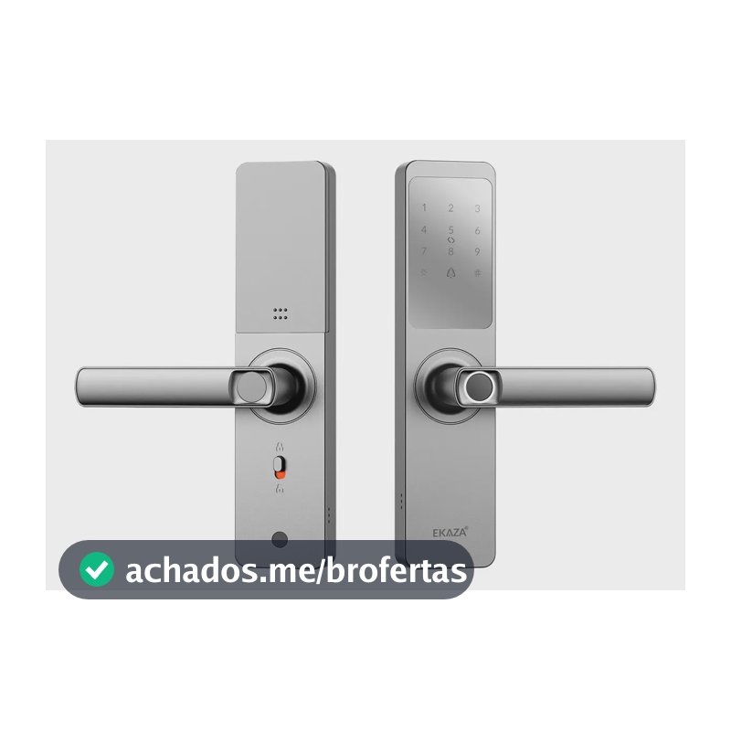 Fechadura Digital Inteligente Biometria Lyra Wifi Ekaza Alumínio Prateado