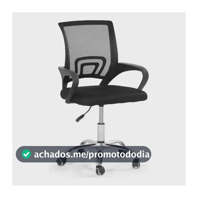 Cadeira Secretária Office Base Giratória Preta