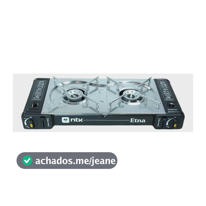 Fogareiro Horizontal 2 Bocas Etna Aço Inoxidável 63cm - Ntk