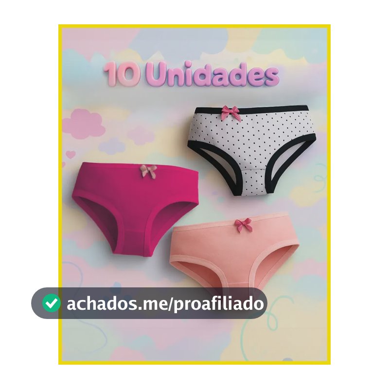 10 Calcinha Infantil Antialergica Algodao Premium Kit Basica Sortido 12