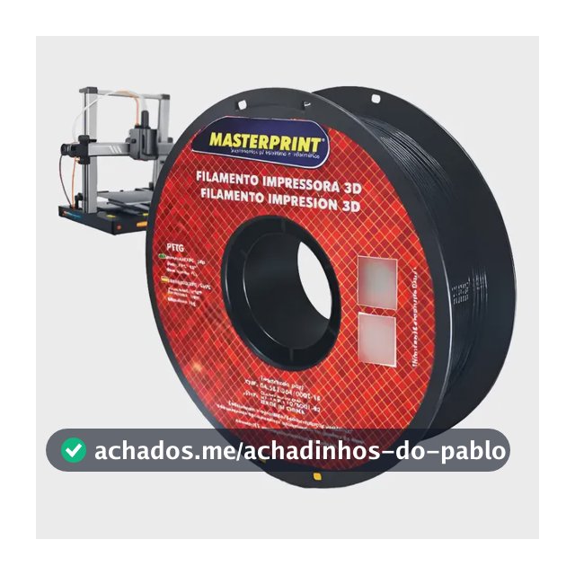 Filamento Impressora 3d Petg Preto Resistente 1kg 1,75mm Preto