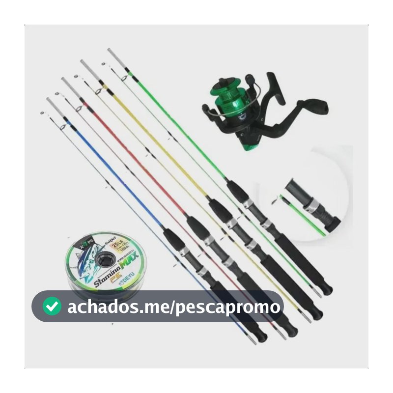 Kit Para Pesca Infantil Com Vara + Molinete + Linha Cor Vara Verde E Molinete Verde