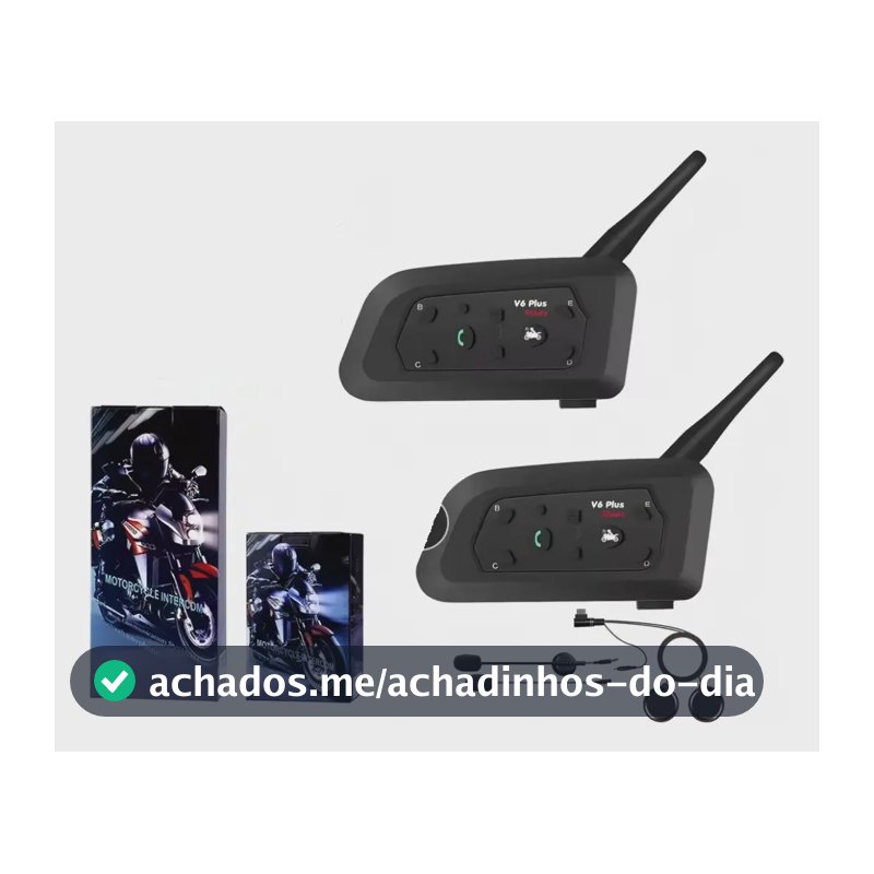 Intercomunicador Capacete V6 Plus Bluetooth Comunicador 2pcs