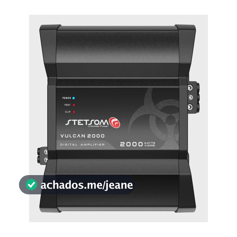 Amplificador Stetsom 4 Ohms Vulcan 2000.1 2000w Rms Preto