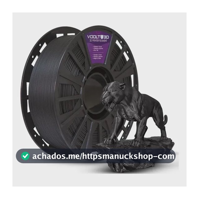 Filamento Pla Preto Velvet Aveludado 1kg Para Decoração Impressão Voolt3D