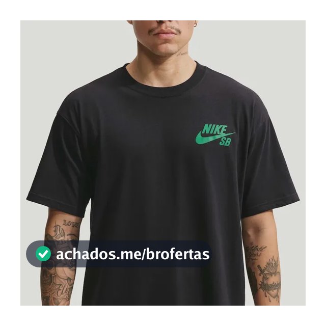 Camiseta Nike Sb Masculina Preto/verde Escuro M