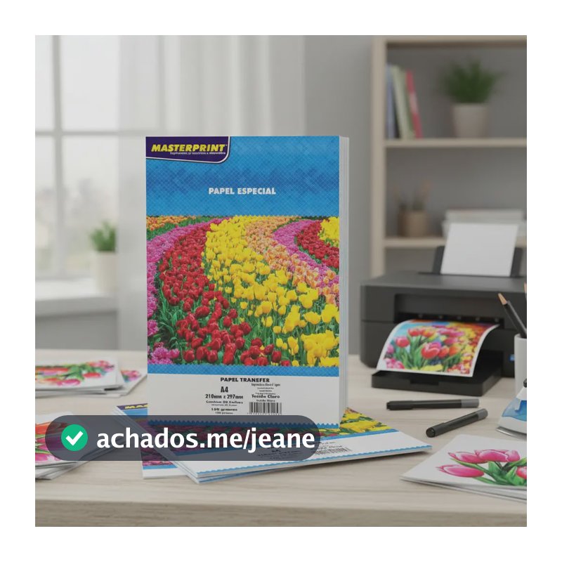 Papel Tecido Claro A4 Transfer 160g Glossy  - 05 Folhas Branco
