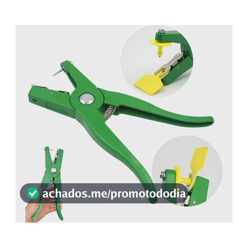 Alicate Aplicador de Brinco para Bovinos, Suínos, Ovinos e Caprinos Verde