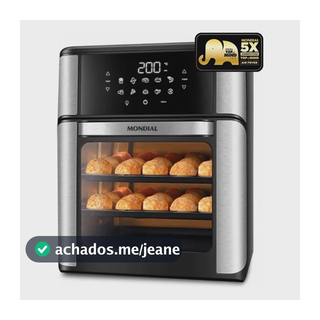 Fritadeira Air Fryer Forno Oven 12L, Mondial, 2200W - AFON-12L-BI