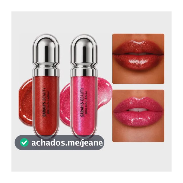 Kit 2 Gloss Labial Brilho Intenso Hidratação Sarah's Beauty