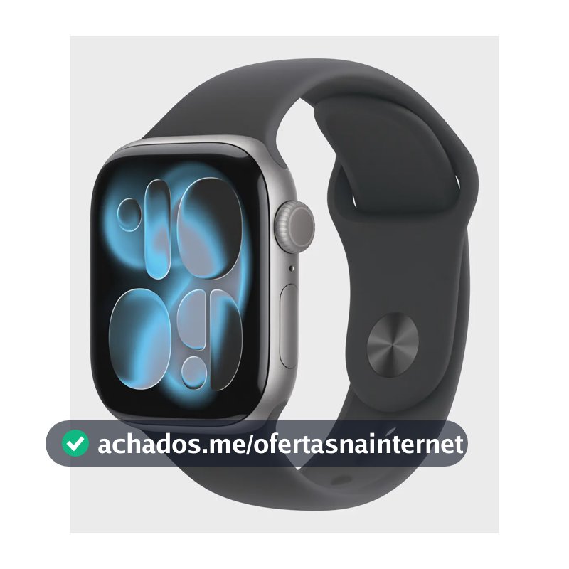 Apple Watch Series 11 GPS - Caixa cinza-espacial de alumínio – 42 mm - Pulseira esportiva preta – P/M