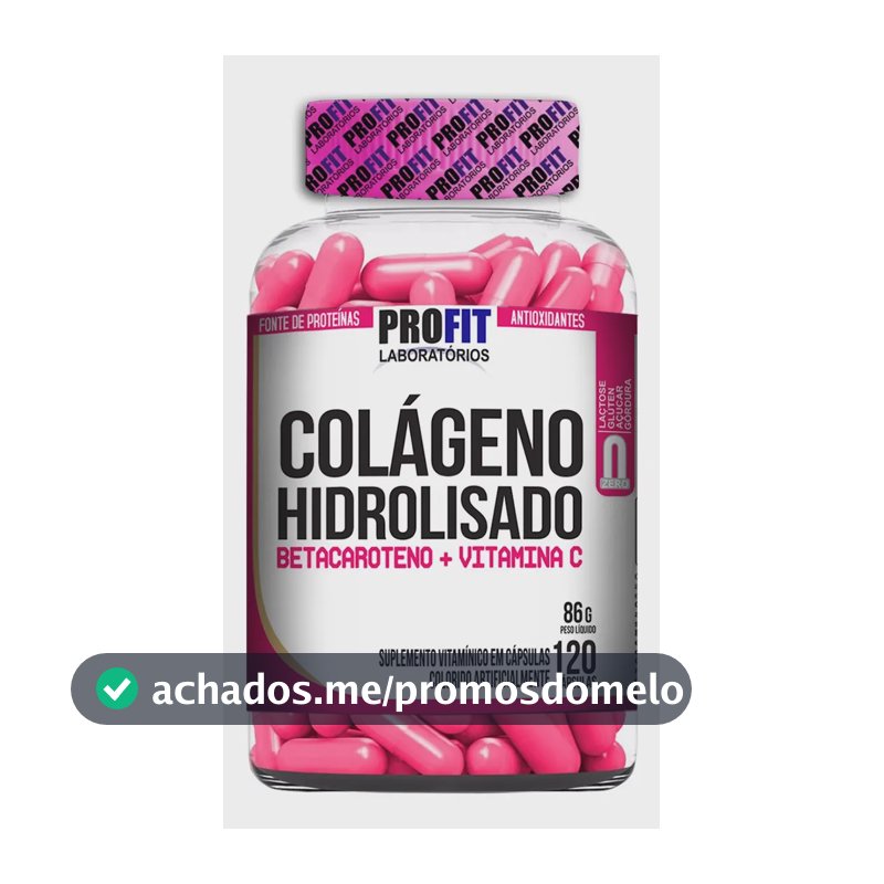 Suplemento Colágeno Hidrolisado em Cápsula Betacaroteno + Vitamina C - ProFit Laboratórios