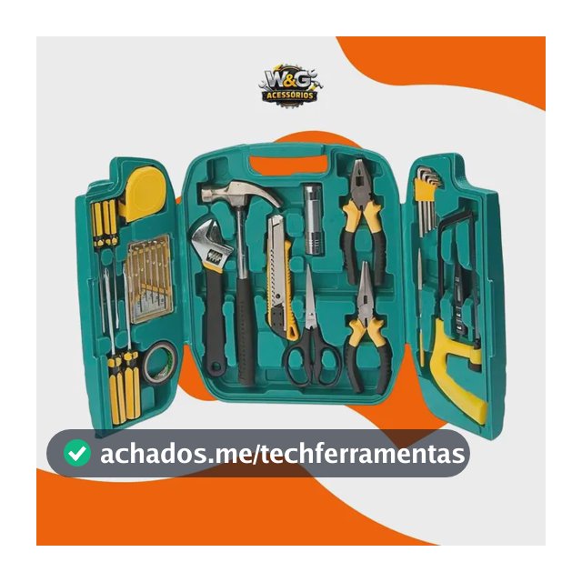 Kit Ferramentas Jogo 26pc Residencial Caixa Maleta Completa W&g