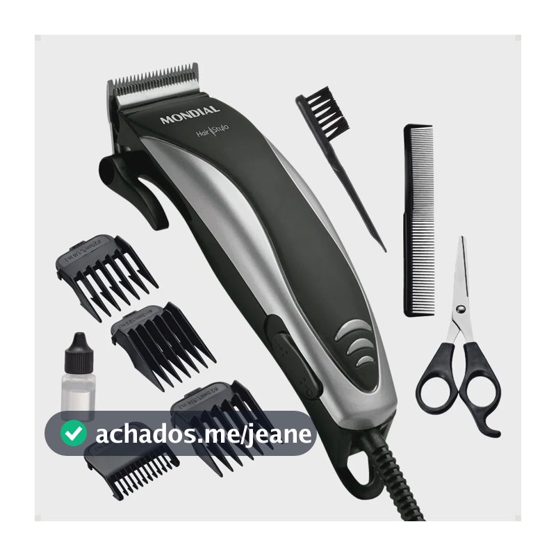 Cortador de Cabelos Hair Stylo Mondial Preto/Prata CR-02