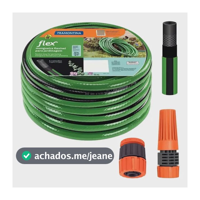 Mangueira Jardim 20m Tramontina Kit Esguicho Engate Rápido Verde