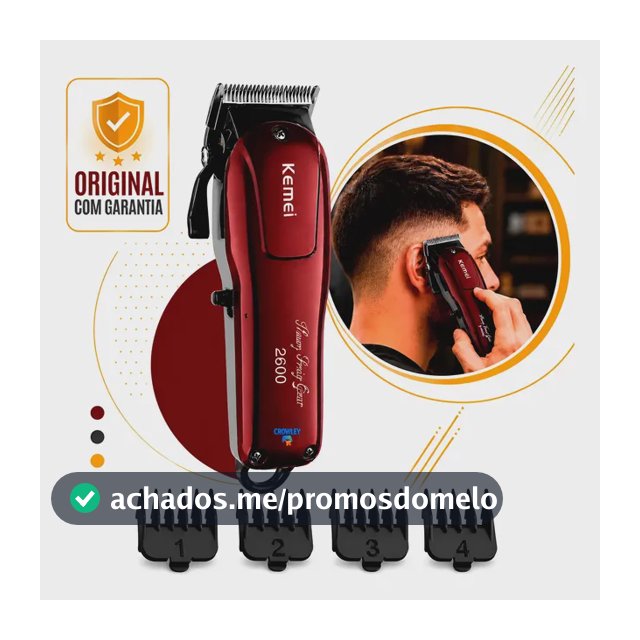 Maquina De Cortar Cabelo  Profissional Kemei  Km-2600 Bivolt Bordô 127/220v