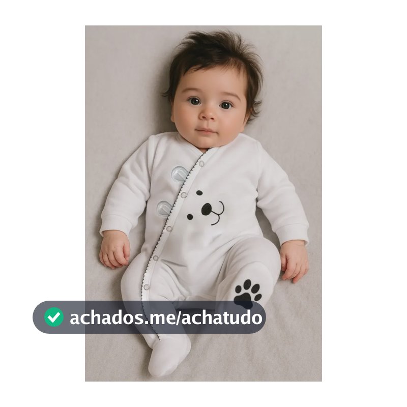 Macacão Bebê Unissex Orelhinhas  Branco 0 A 3 Meses