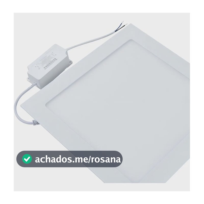 Kit 2 Painel Plafon Led 18w Quadrado Embutir Branco Frio Estrutura Branco-frio