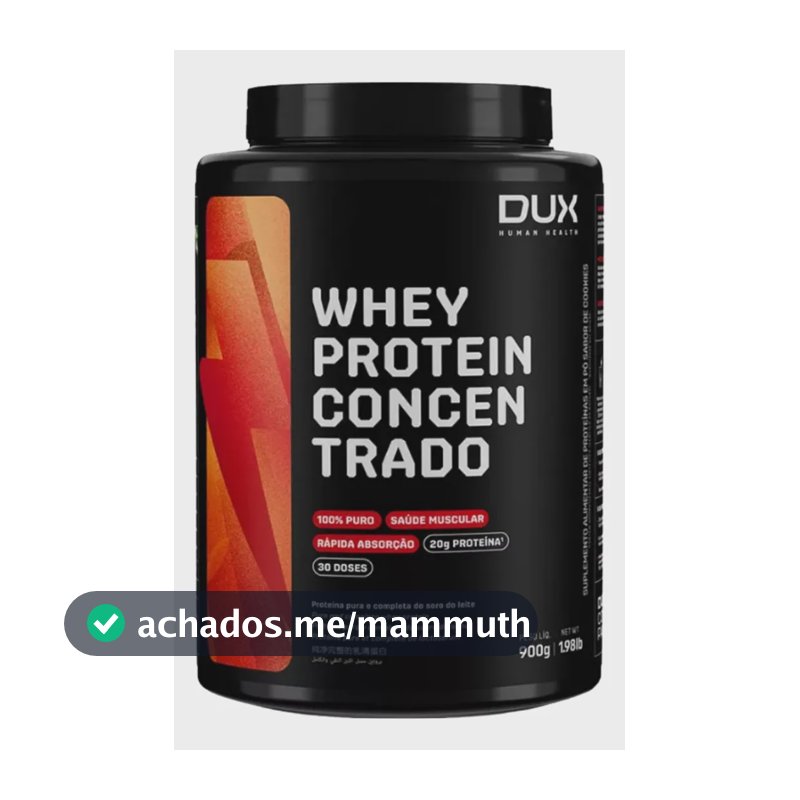 Whey Protein Concentrado Pote 900g Dux Nutrition  Chocolate Chocolate