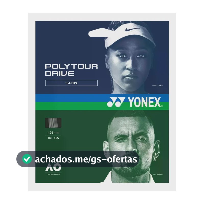 Set De Cordas De Tênis Poly Tour Drive 1,25/16l Prateado 1.25 Mm Cinza