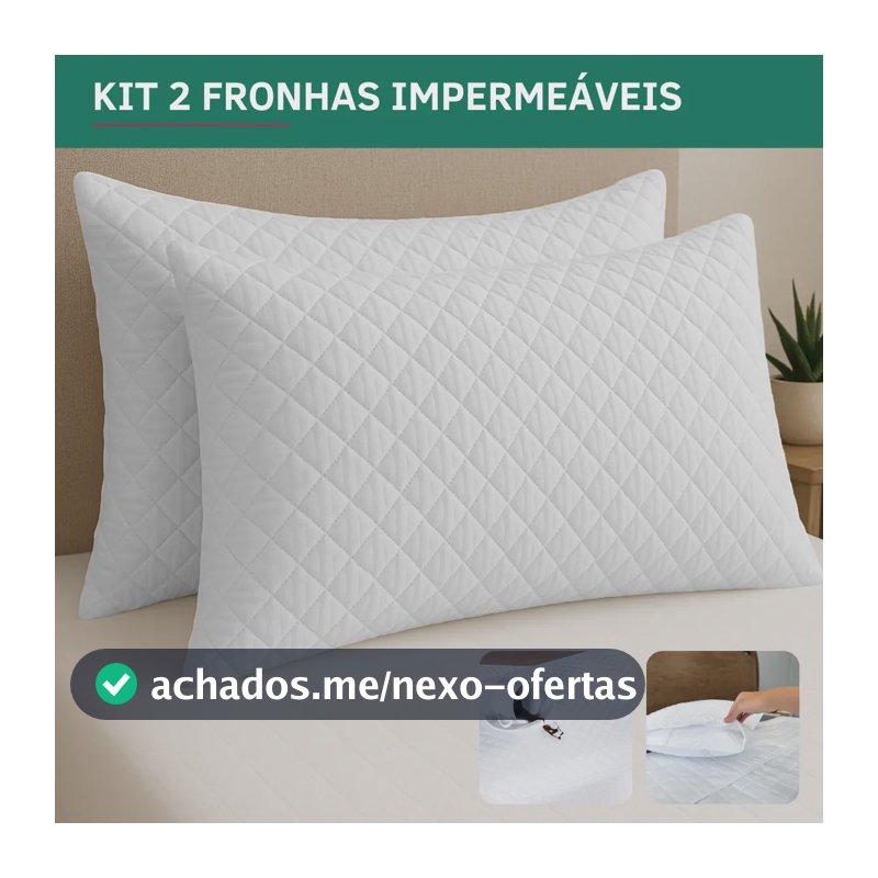 Kit 2 Capa Travesseiro Impermeavel Fronha Resistente Matelado Travesseiro