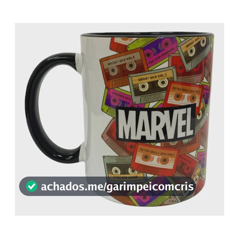 Caneca Groot Marvel 300ml Preta Disney Preto