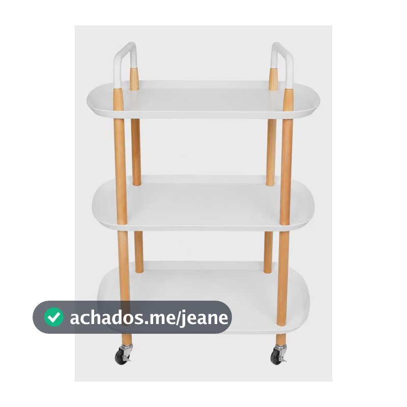 Carrinho Organizador P/ Cozinha Multiuso 3 Andares Branco Branco