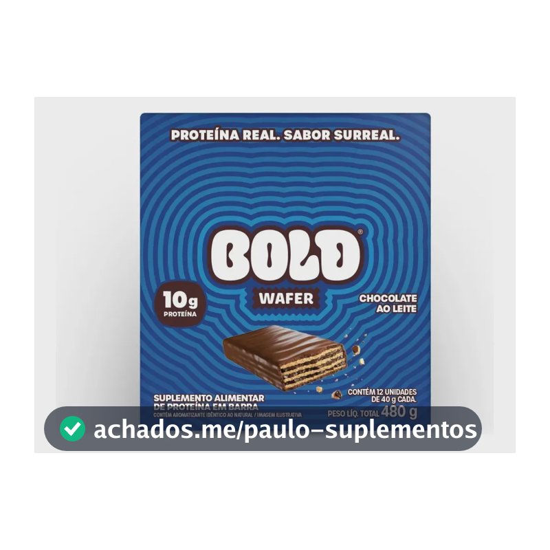 BOLD Wafer Sabor Chocolate ao Leite 10g de Proteína 40g 12 un.