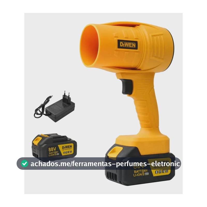 Soprador De Folhas Elétrico Turbo 1.050w Portátil 21v Super Potente 5700 Rpm Bateria Bivolt Sem Fio - Dewen