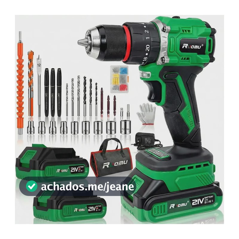Furadeira Parafusadeira De Impacto Brushless 2 Baterias 21v