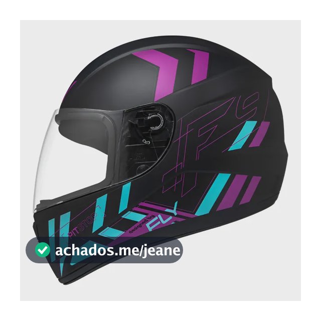 Capacete Moto Fechado Fly F9 Hg Pitstop Fosco Colorido Feminino / Masculino Original
