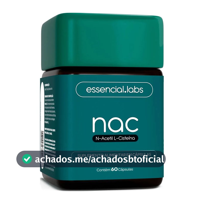 NAC 600mg - Fórmula Exclusiva com Máxima Concentração e Pureza - N-Acetil L-Cisteína - 60 Cápsulas