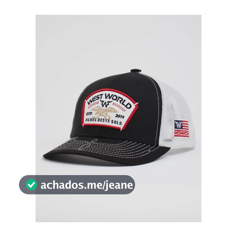 Boné Westworld Freedom Country 6 Gomos Com Tela Preto/branco Un Geométrico
