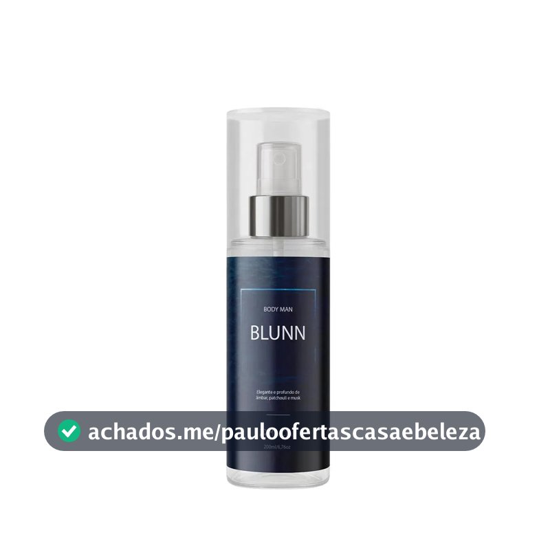 Body Splash Masculino Blunn 200ml By Primacial - Perfume Floral Cítrico