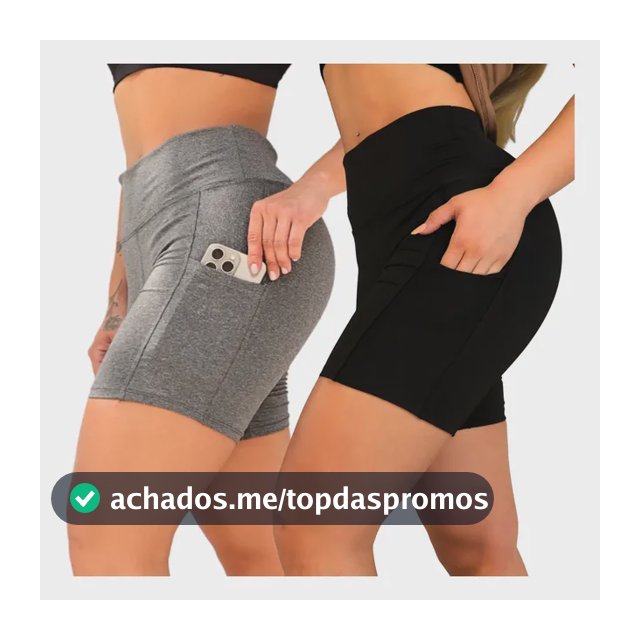 Kit 2 Shorts Bermuda Feminina Fitness Academia Bolso Lateral