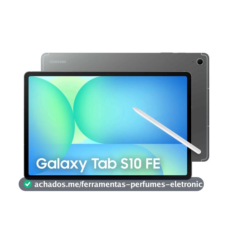 Tablet Samsung Galaxy Tab S10 FE WiFi, 128GB, 8GB, Tela 10.9" 90Hz, S Pen e Capa Inclusas Cinza