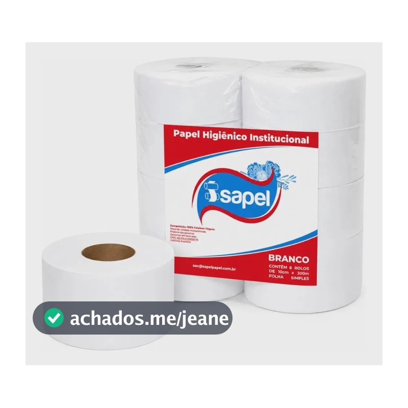 Papel Higienico Institucional Branco 8x300m rolao Isapel