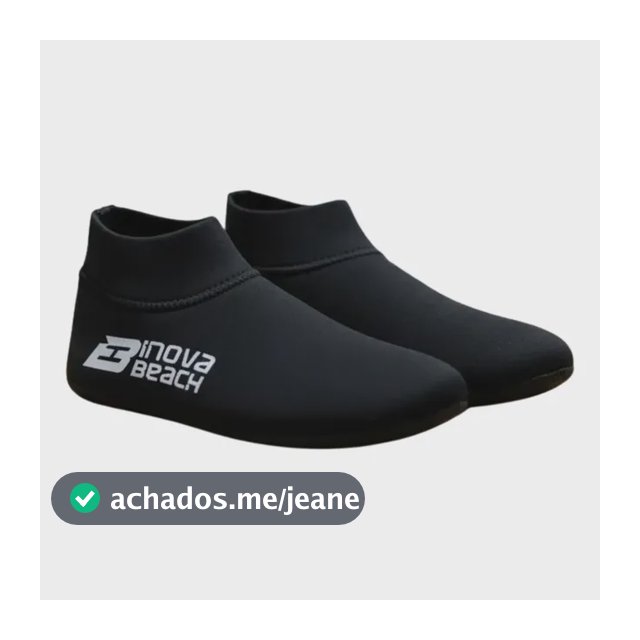 Meia Sapatilha Beach Tennis Esportiva Areia Praia Neoprene Preto M