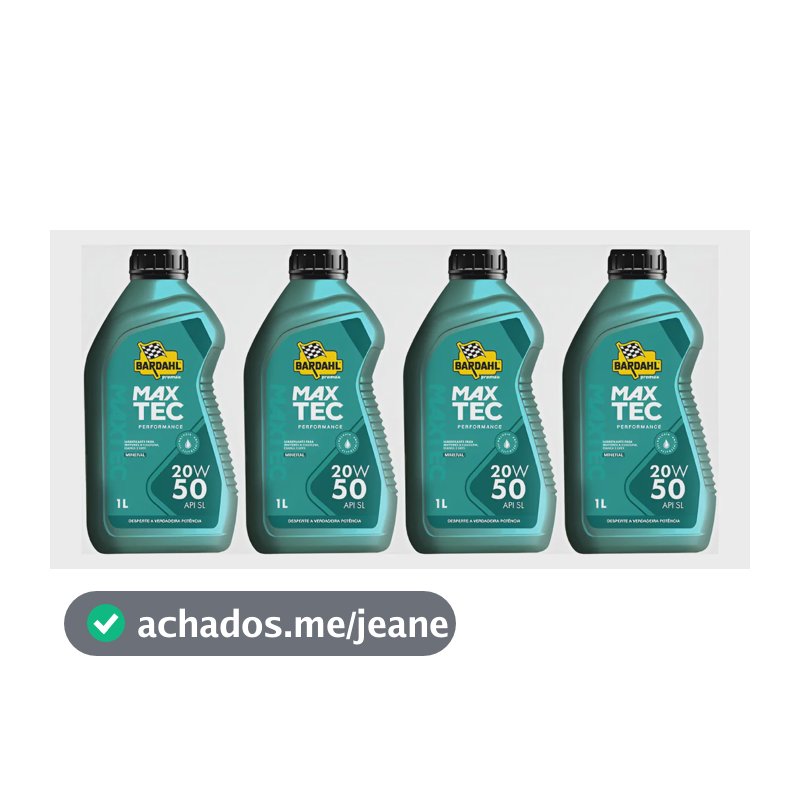 Kit 4 Unidades Óleo Bardahl Promax 20w50 Api Sl Mineral