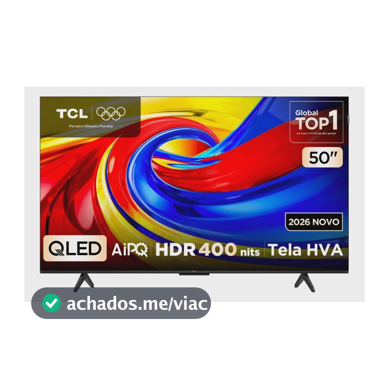 Smart Tv Tcl 50 Polegadas Qled 4k P7l Wifi Bluetooth Google Tv Hdr10+ 60 Hz Aipq 50p7l