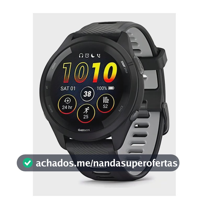Relógio Smartwatch Garmin Forerunner Music 265 Amoled Preto/cinza