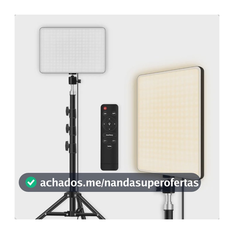 Ring Light LED Lumi de 33cm com Tripé 2,10m e Luz Ajustável para Maquiagem e Vídeos