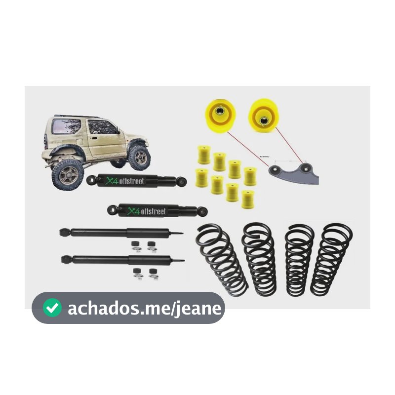 Kit Lift 2.5 Molas + Amortecedores + Bucha Suzuki Jimny 1.3